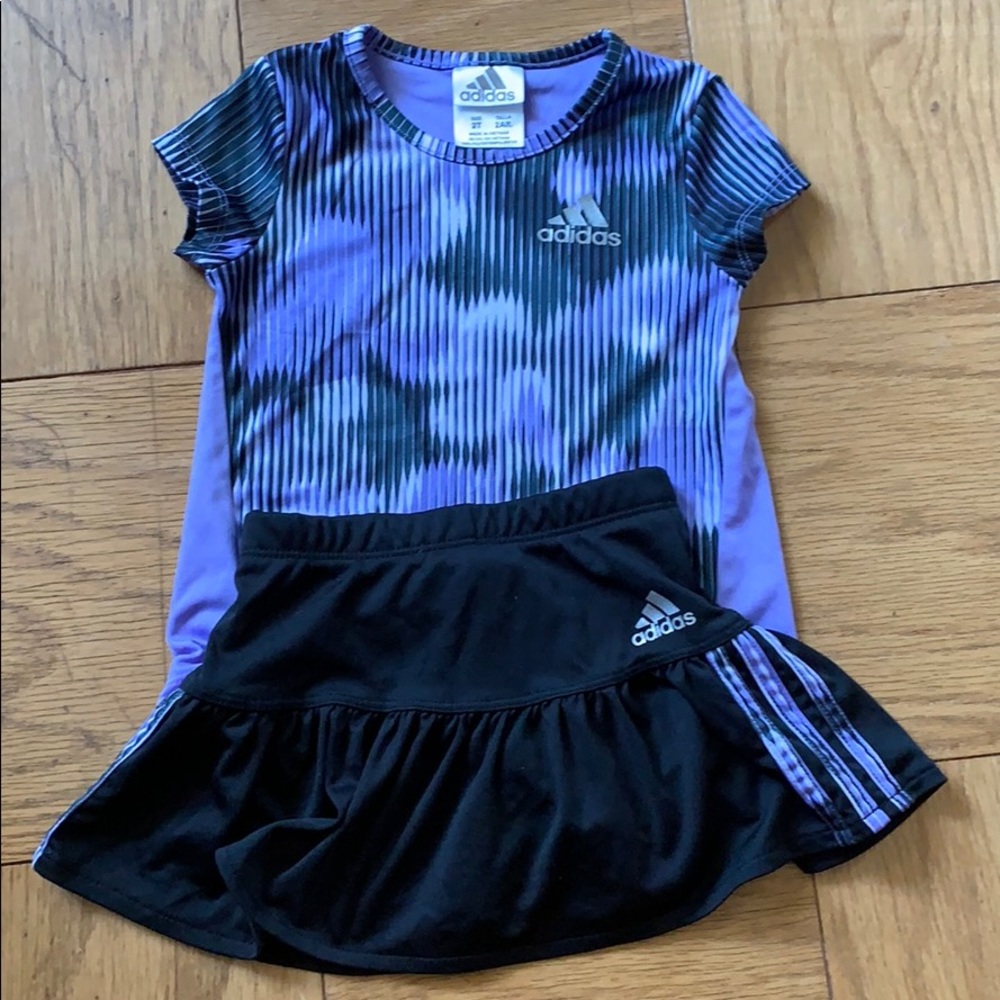 Adidas girls shirt and skirt set